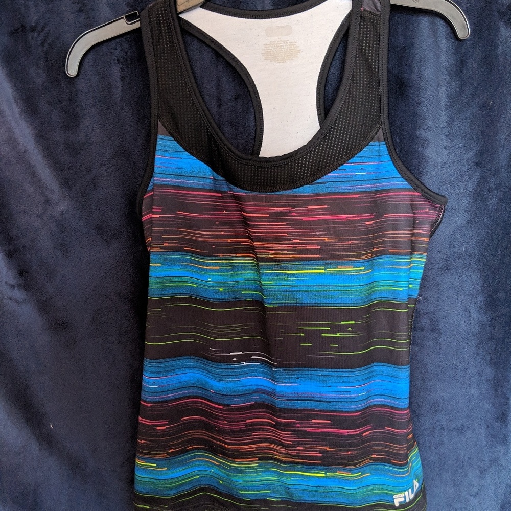 Colorful workout tank.